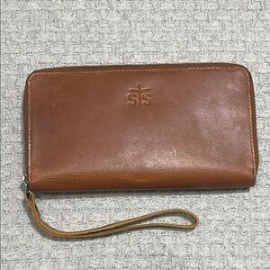 STS Leather Zip Around Wallet Clutch Wristlet